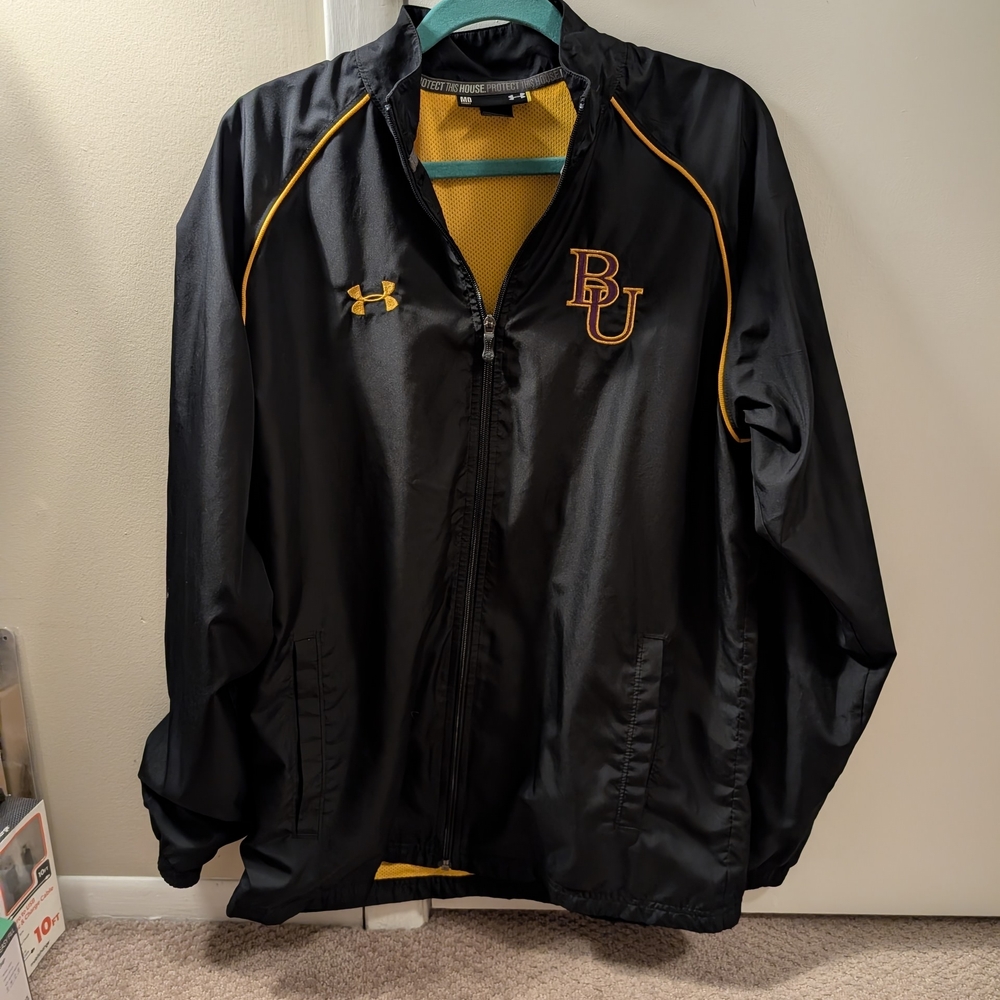 Under Armour Bellevue University Black and Yellow Men's Jacket EUC